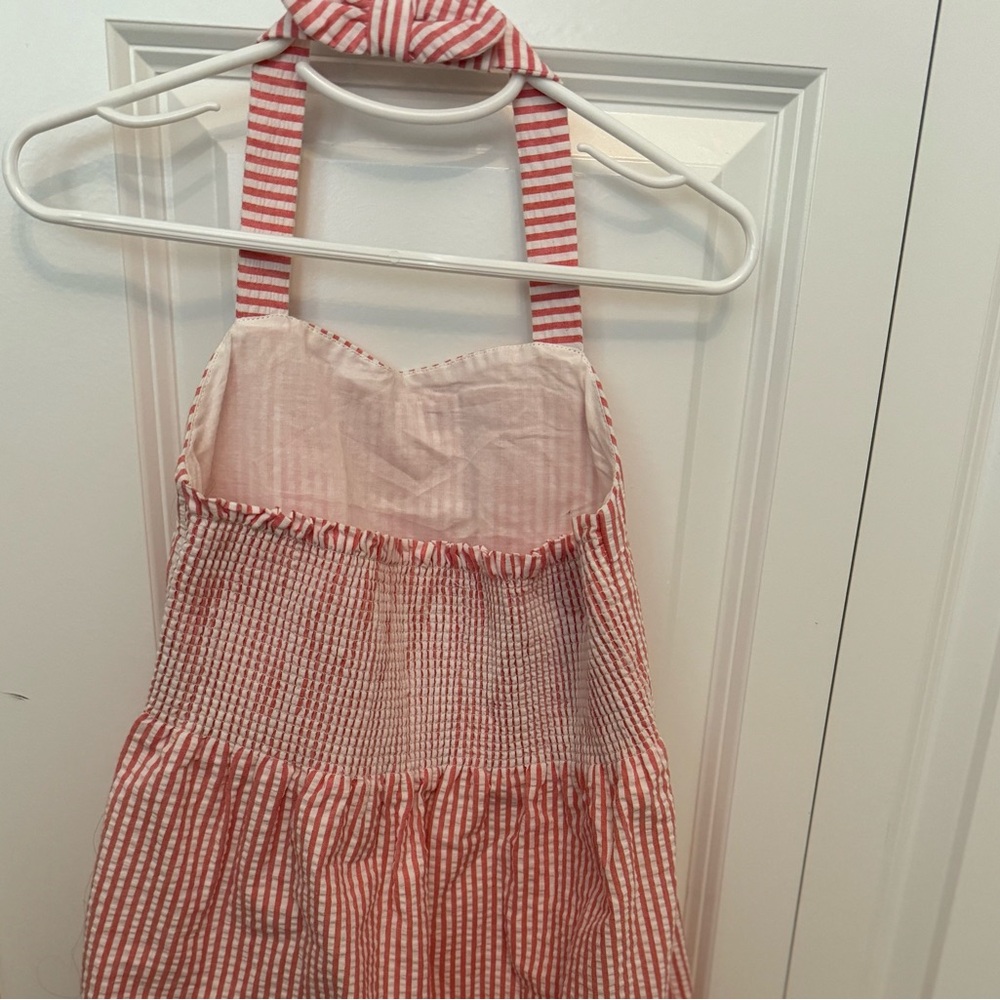 Janie & Jack Seersucker Striped Halter Dress size 5 excelent condition